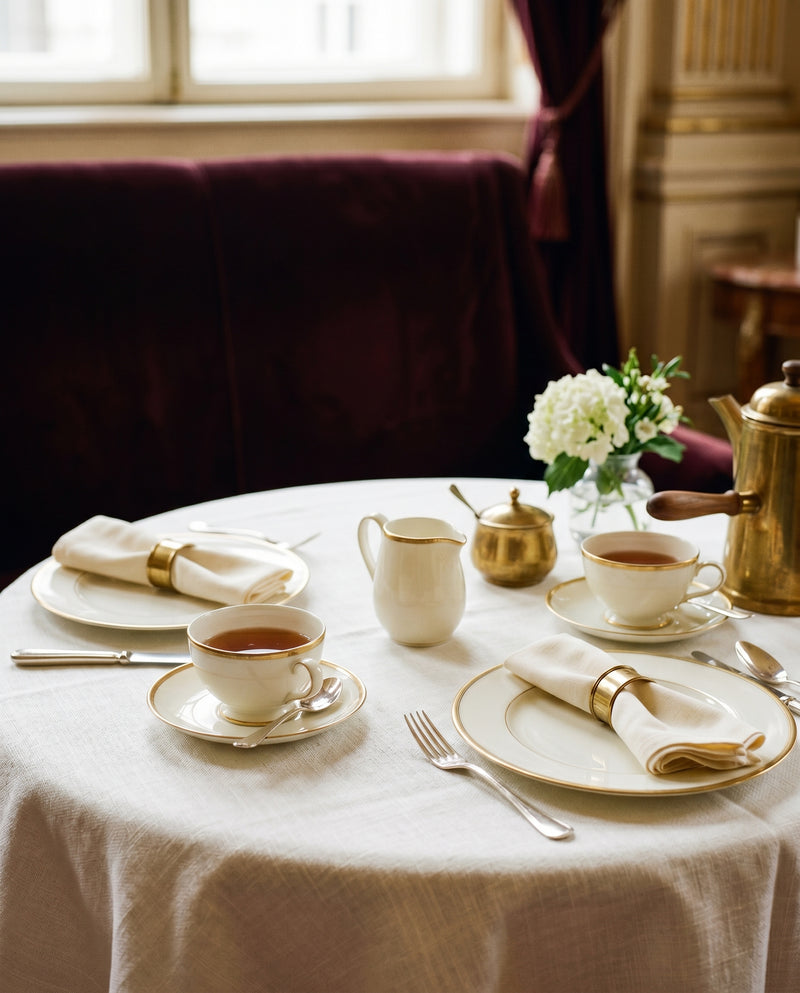 Frühstücksgedeck Royale, Bone China für zwei, 8-teilig