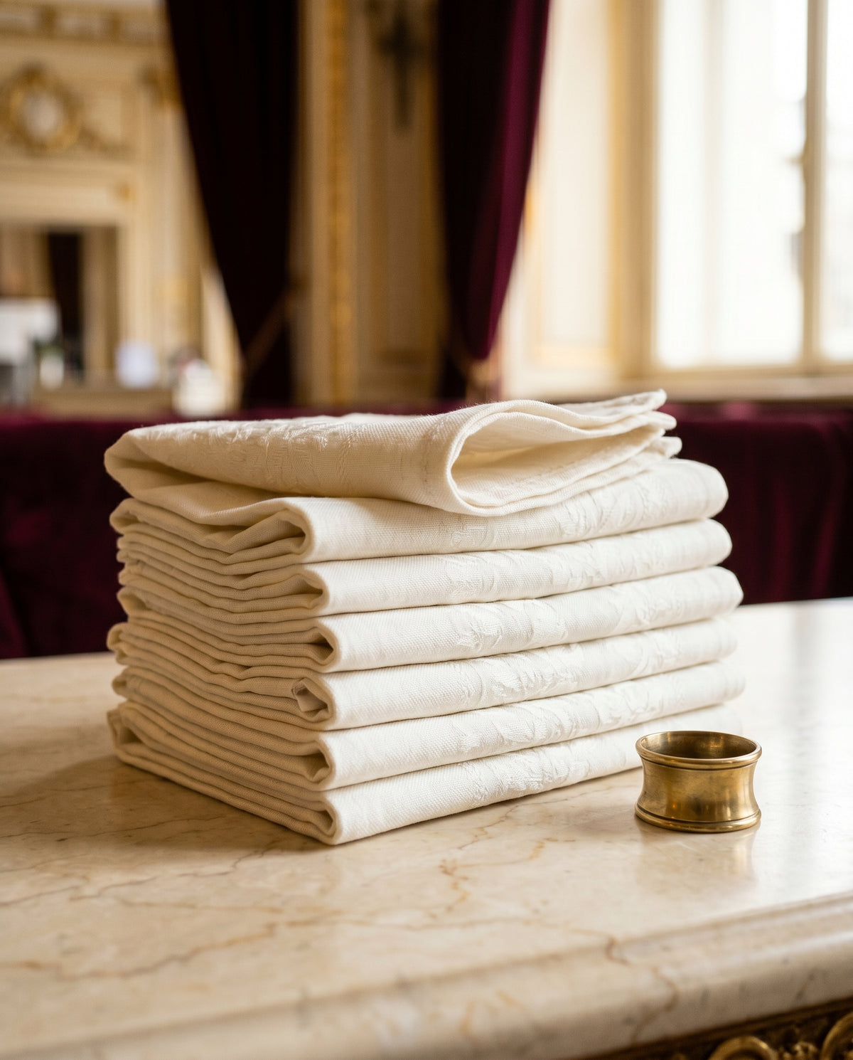 Tagesmenü Damasttücher, Hotelleinen, schwere Webung, 6er-Set
