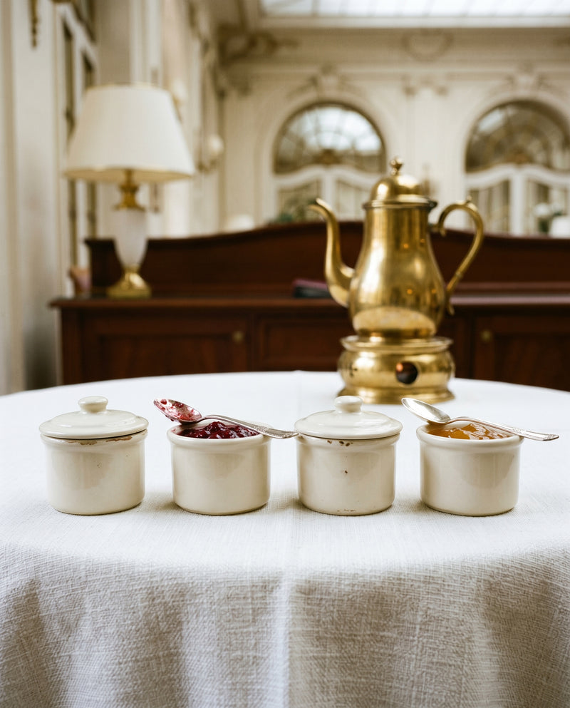 Marmeladen-Service Royal, Porzellan mit Silberlöffeln, 4-teilig